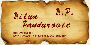 Milun Pandurović vizit kartica
